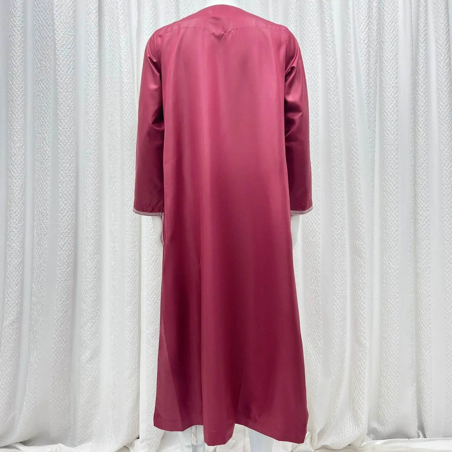 New Men's Muslim Fashion Abayas Dress O Neck Long Sleeve Pullover Kaftan Pakistan Saudi Arab Caftan Islamic Clothing Prayer Robe - AIAZ