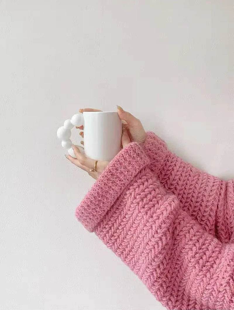 Korean Cardigan Sweater for Women Autumn Winter Loose Lazy Style Female Midi Knit Coats Fashion V Neck Casual Big Pocket Jumpers - AIAZ