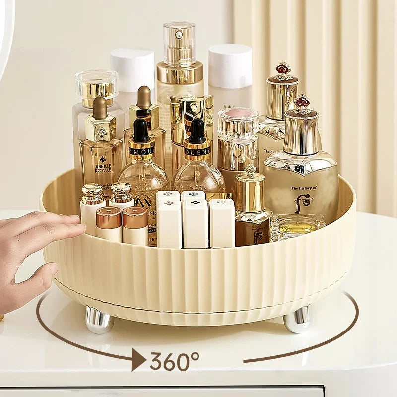 360 Degree Rotating Anti Slip Spice Rack Kitchen Seasoning Storage Rack Rotating Storage and Skincare Cosmetics Storage Rack