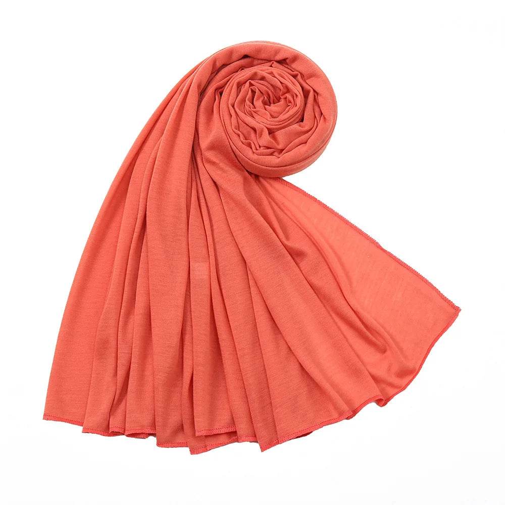 Hot Muslim Fashion Woman Soft Hijabs Scarf Shawl Plain Cotton Jersey Scarves Turban Women Long Shawls Head Wrap Headband Abaya - AIAZ