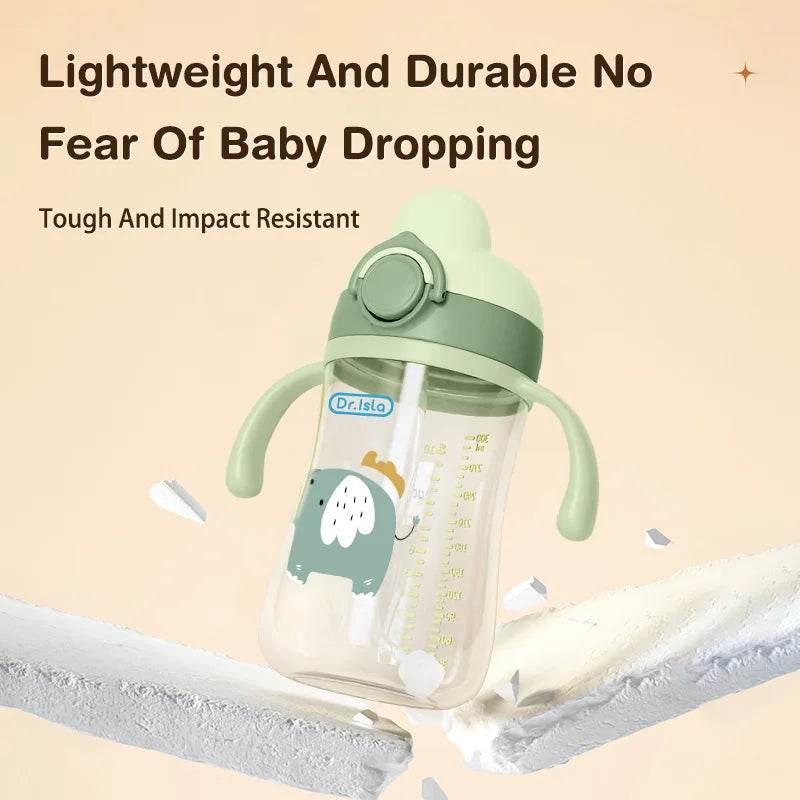 Portable Baby Water Bottles 300ml Baby Feeding Cup With Straw Children Learn Feeding Drinking Bottle Kids Training Cups BPA Free - AIAZ