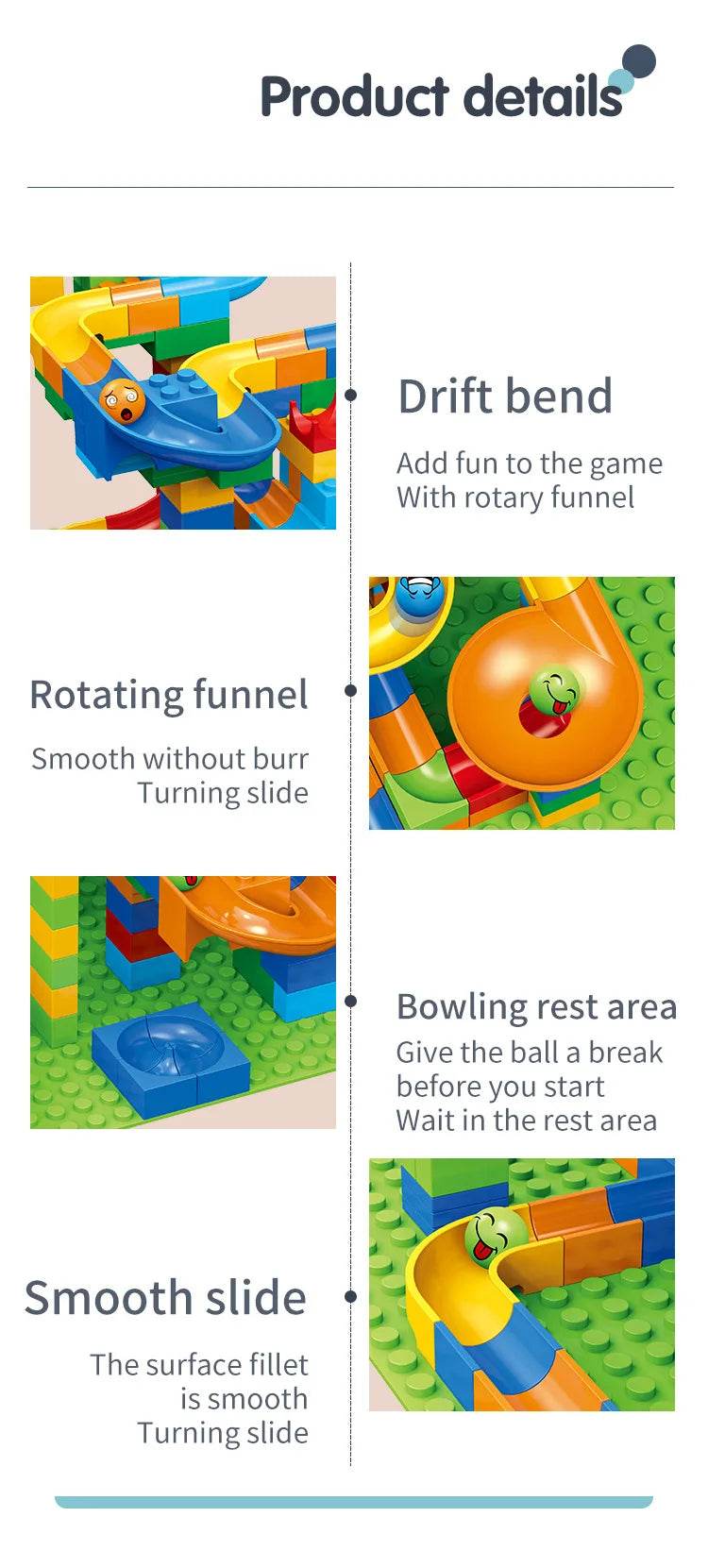 Marble Race Run Block Small Size Building Blocks Maze Ball Funnel Slide Blocks DIY Creative Bricks Assemble Toys Bulk Model Toys - AIAZ