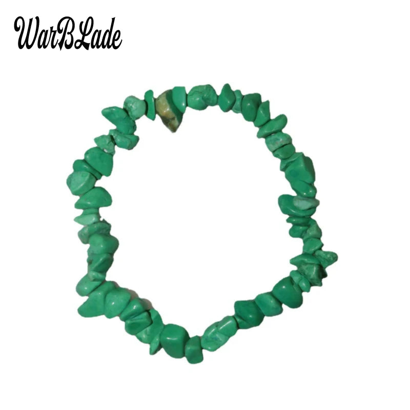 New Women Bracelets Bangles Natural Gem Stone Bracelet Irregular Stretch Chip Beads Nuggets Bracelets Bangles Crystal Wristband