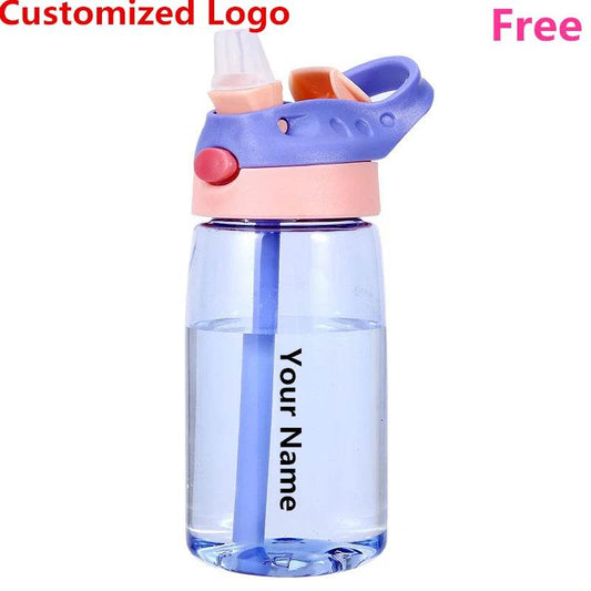 DIY Children Water Bottles Portable 480ML Personalized Outdoor Safety Plastic Drinking Cup For Birth Gift Free Customize Names - AIAZ