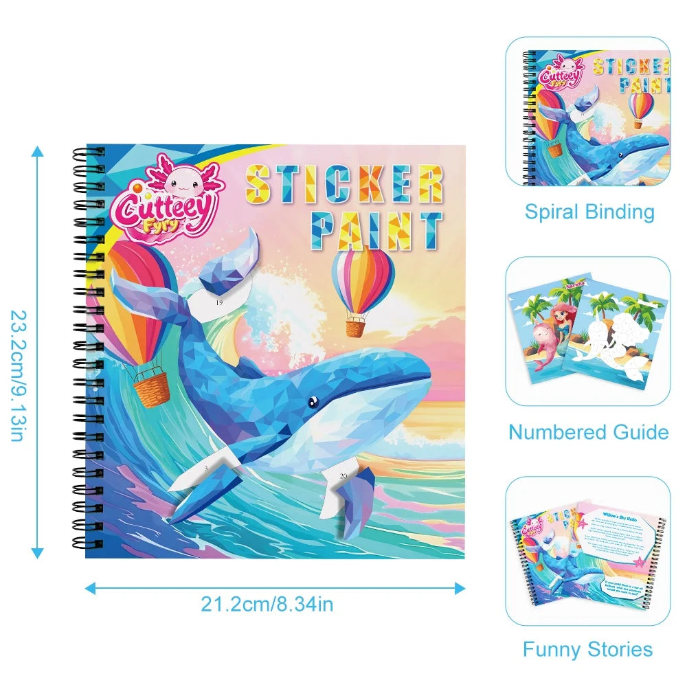 Montessori Sticker Puzzle Book With Story For Kids Educational Jigsaw Sticker Creative Games Children's Mosaic Toy Birthday Gift