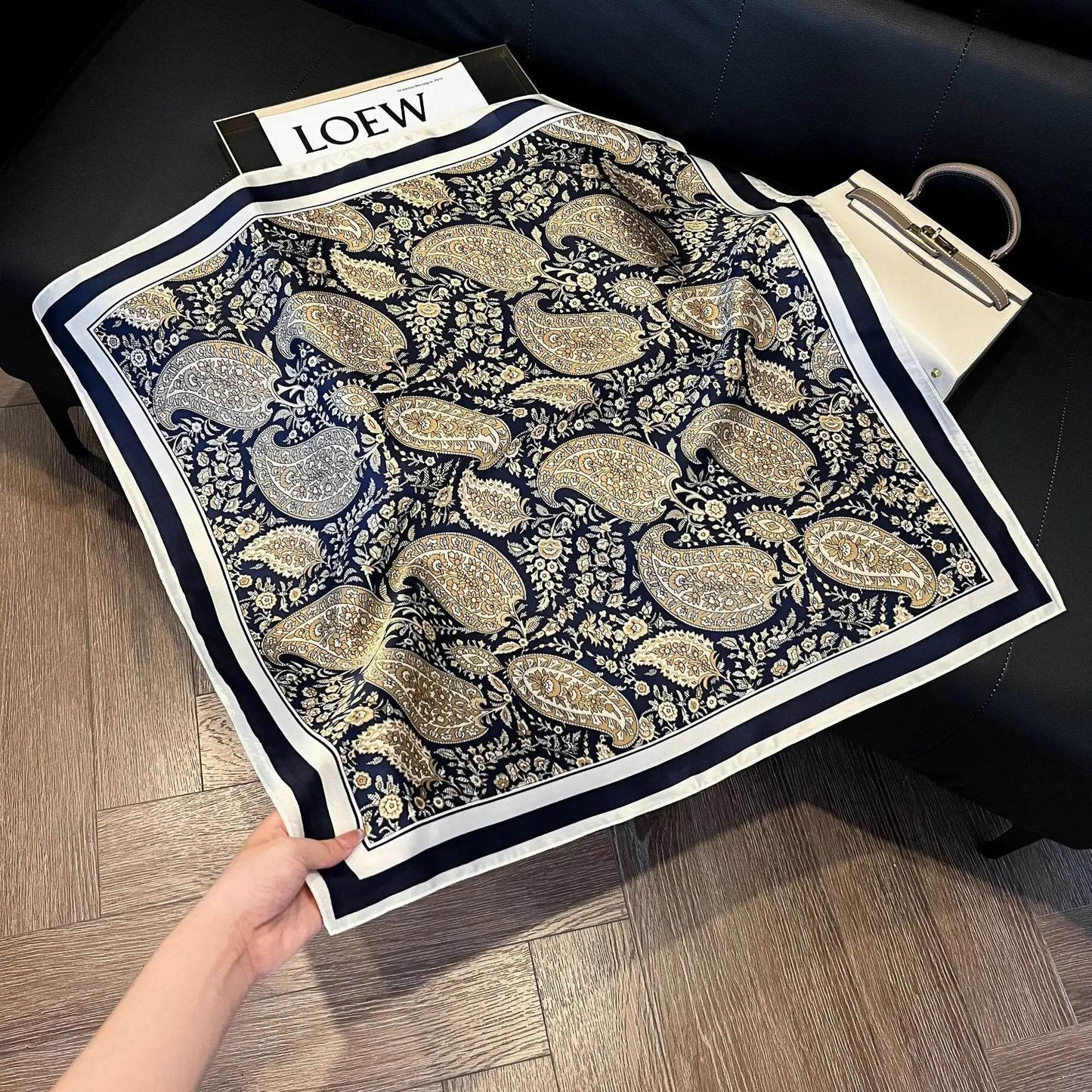 2024 New Leopard Print Square Scarf Women's Imitation Silk Scarf Casual Versatile Decoration Small Neck Scarf 70CMx70CM - AIAZ