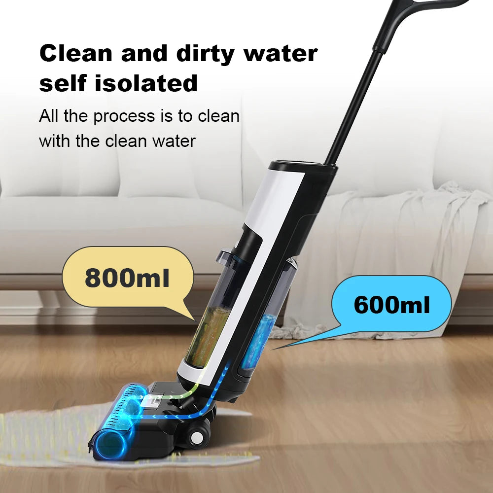 Liectroux i7Pro Cordless Vacuum Cleaner for Wet And Dry Cleaning, Smart Washing for Home Multi Surface Floor,14Kpa, Self-drying