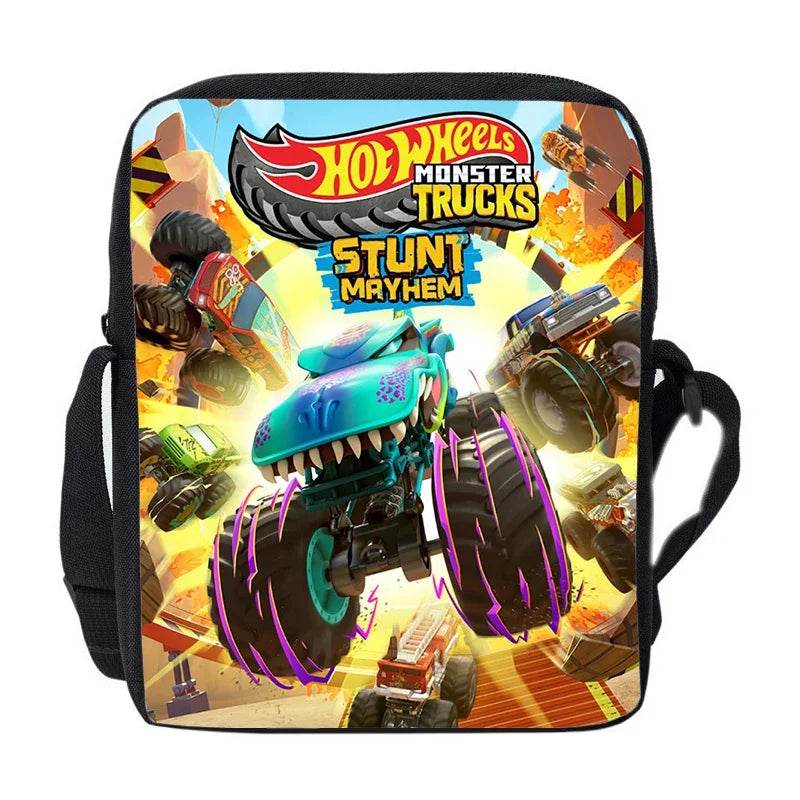 Hot Wheels Let's Race Print Backpack 3pcs Set Boys Girl Child School Bookbag Large Capacity Student Backpack Back to School Gift - AIAZ