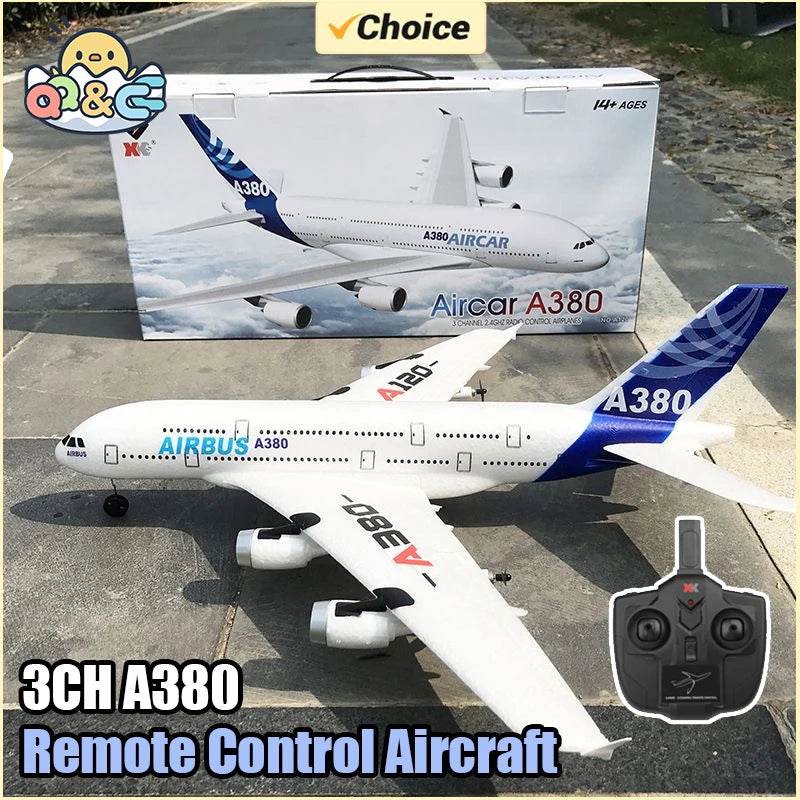 3Ch 2Ch A380 Rc Plane Glider Airplanes Remote Control Foam Aircraft Fixed Wing Aircraft 6 Gyroscope Model Airplane Toys Hobbies - AIAZ