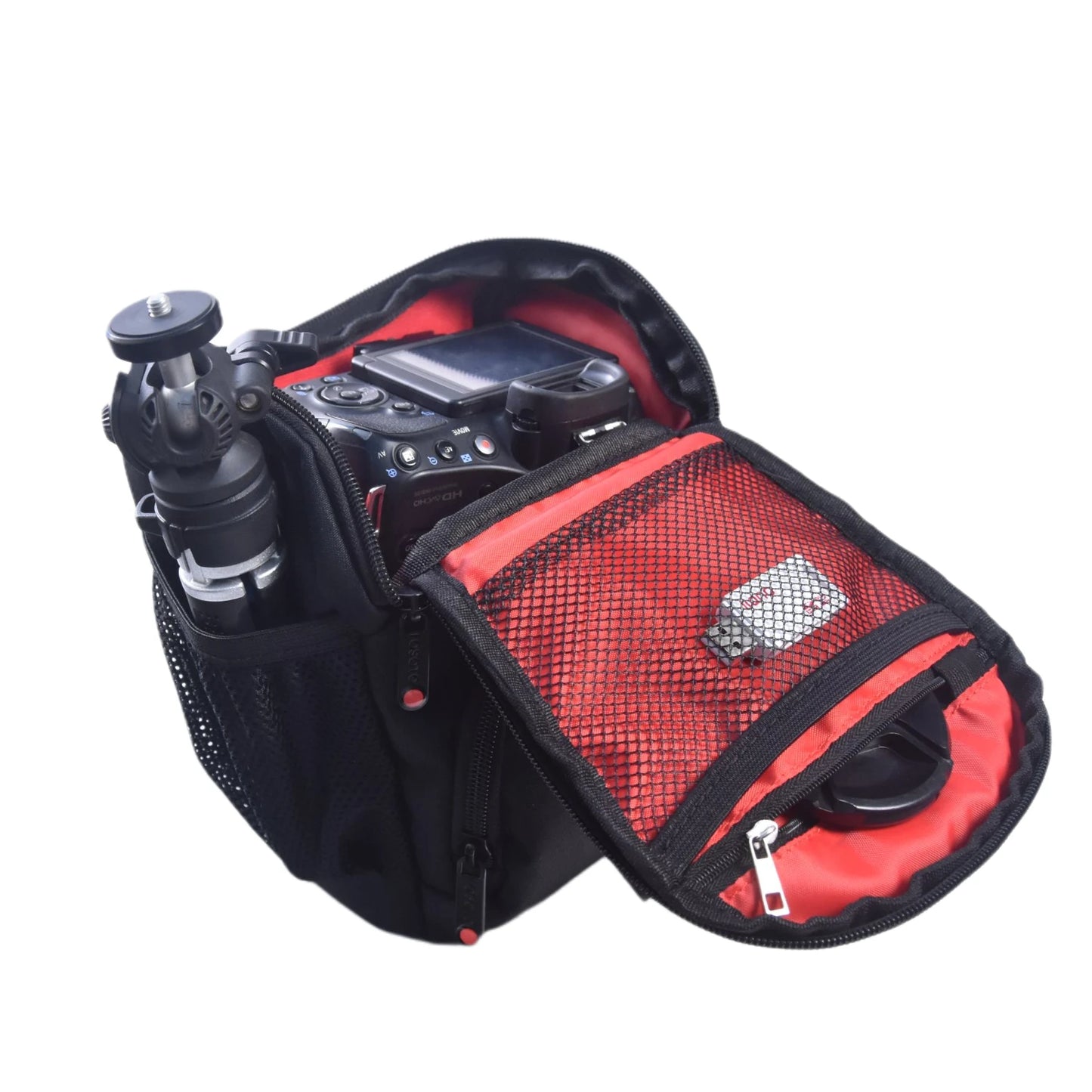 FOSOTO FT-R5 Black DSLR Camera Bag Shoulder Waterproof Rain Cover Crossbody Case Compatible for Canon Nikon Pentax Olympus