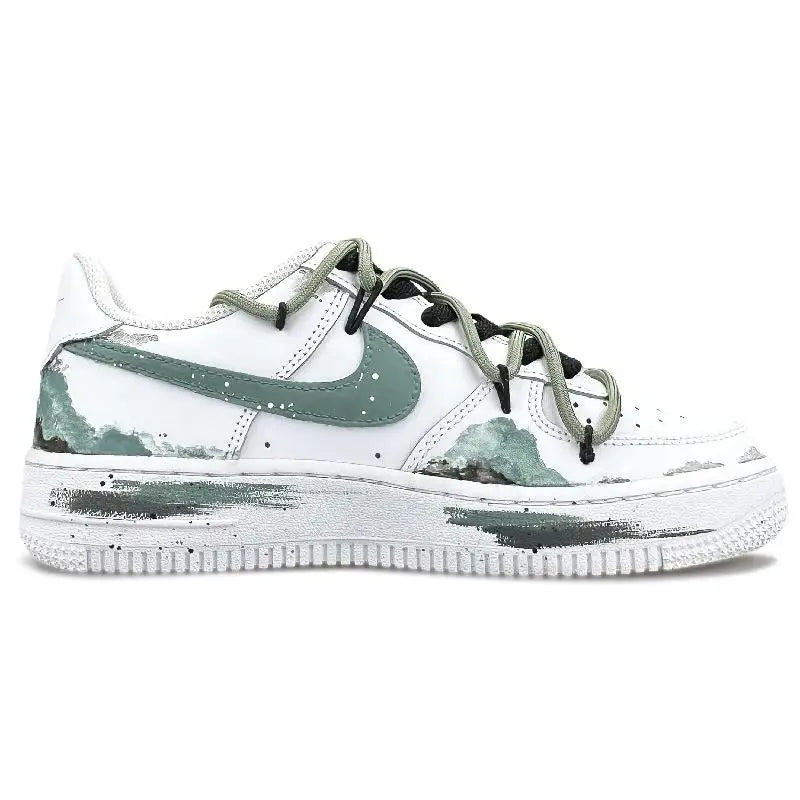 【Customize】Nike Air Force 1 Skateboarding Shoes Men Low-top White/green/black/cyan Sneakers shoes CW2288-111