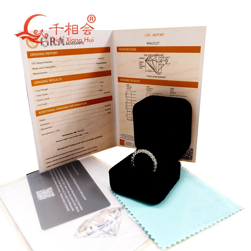 Pink Color 2mm round Moissanite Full Eternity Ring Band yellow / Rose Gold plated S925 Silver Diamond Engagement jewelry