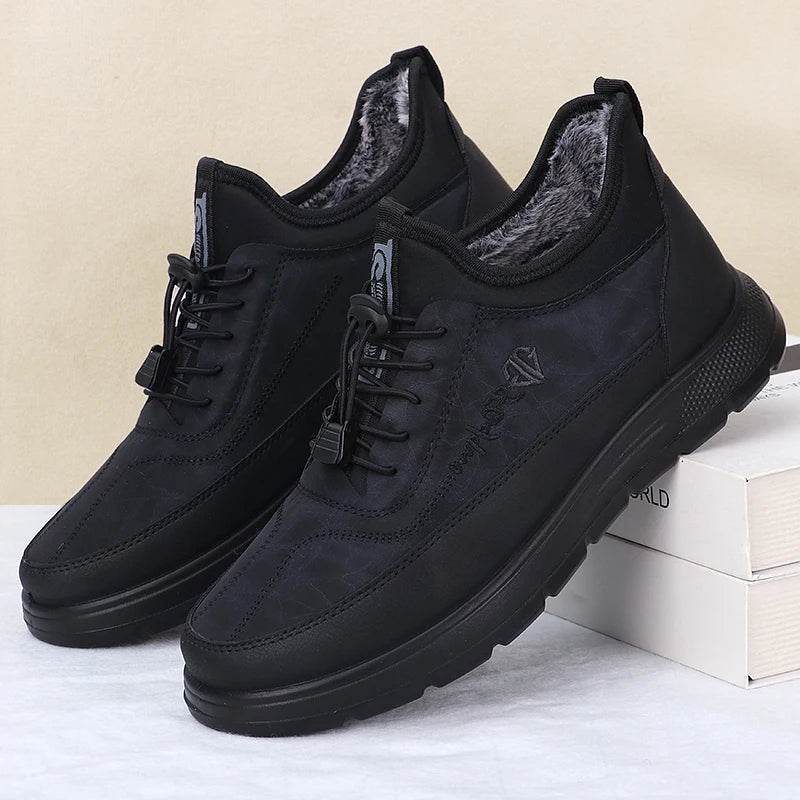 2025 New Winter Men Lace Up Snow Boots Warm And Cold Proof Comfortable And Soft Waterproof And Anti Slip Waterproof And Anti Sli - AIAZ