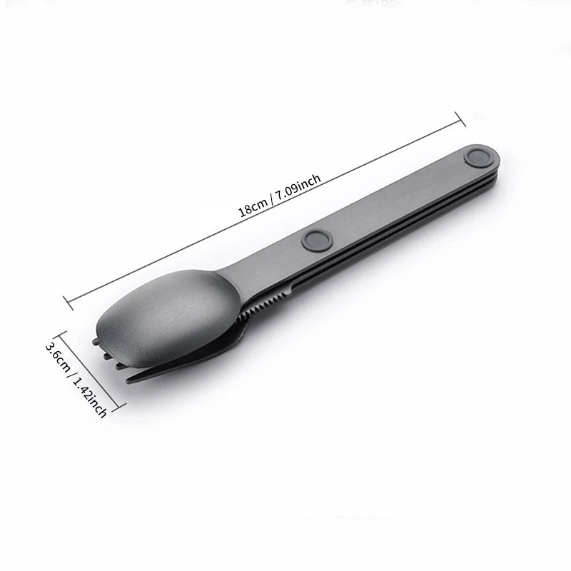 3pcs/set Magnetic Aluminum Cutlery Set - Travel Picnic Camping Cutlery Set Including Steak Knife, Spoon, Salad Fork