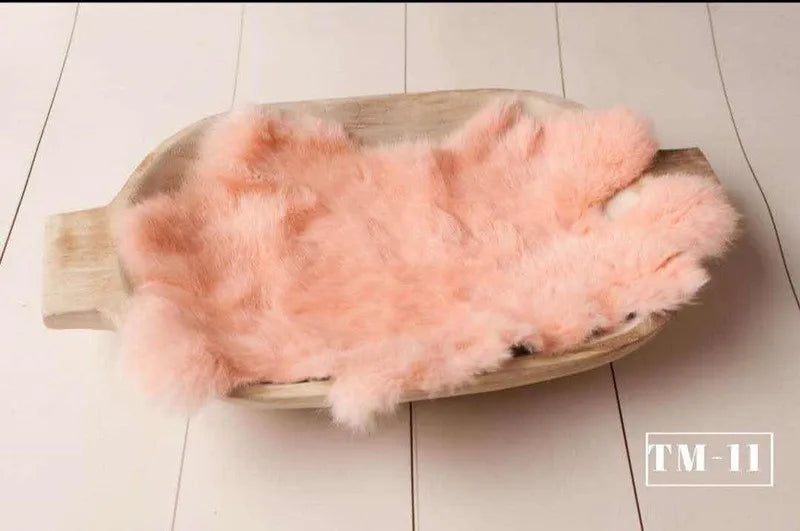 Newborn rabbit fur for baby photography props,basket filler cushion blanket