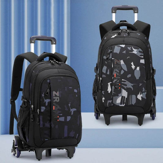 School Rolling backpack bag School Bags with wheels Student wheeled Backpacks for boys Children School Trolley Bag Waterproof - AIAZ