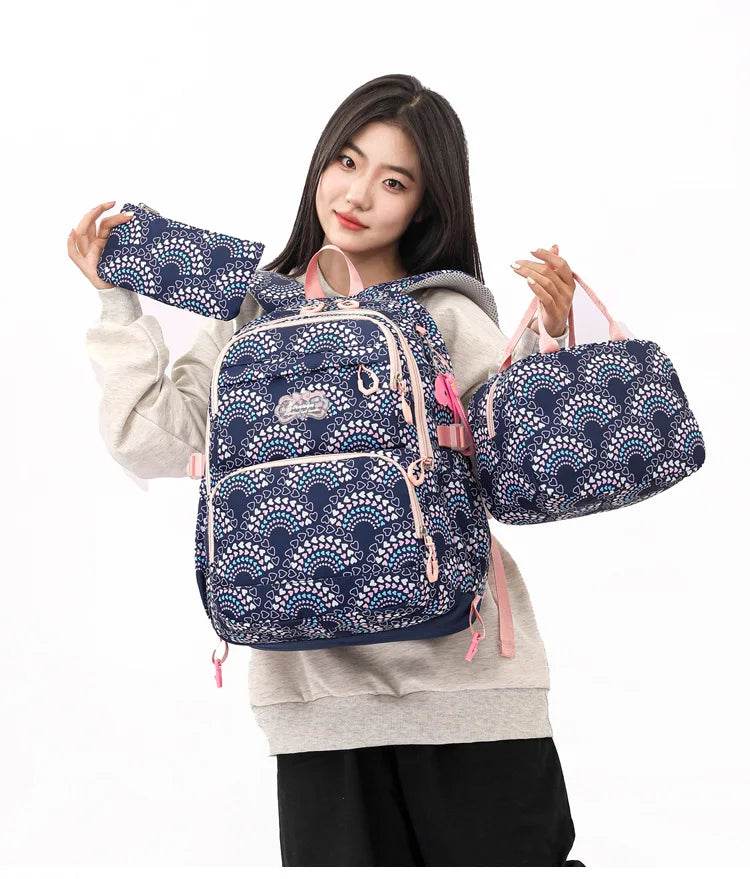 School Bags Girls Casual Travel Backpack Children Middle School Students Backpacks Business Oxford Waterproof Rucksack No Wheel - AIAZ