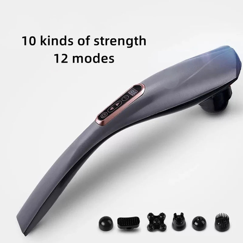 Portable Electric Back Massager Blood Circulation Massager Stick Vibration Hand Held Deep Tissue Massage Hammer