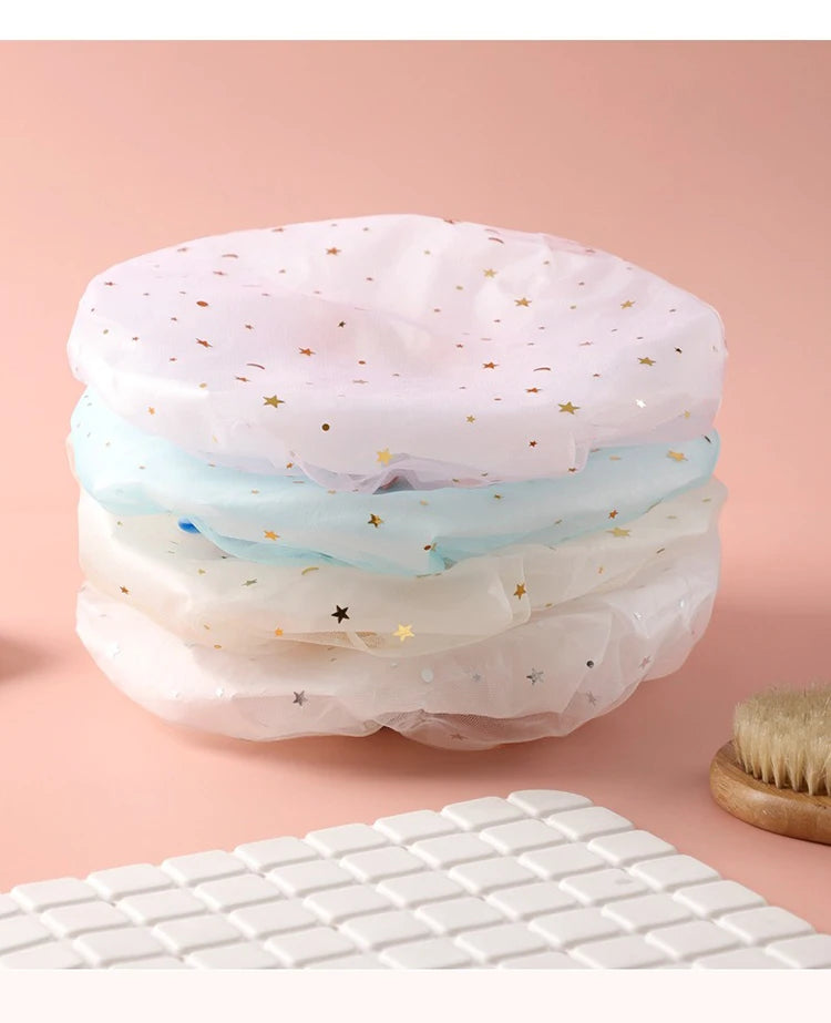 Shower Bath Cap Girl Luxury Women's Reusable Shower Cap Donuts for Hair Swimming Cap Shower Bonnet Douche