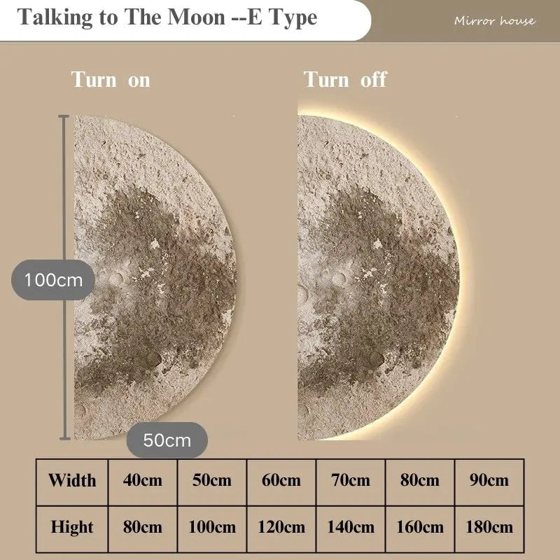 Remote Control Dimming Wall Painting Lamp Creative Minimalist Living Room Background Wall Decor LED Moon Painting Wall Lights