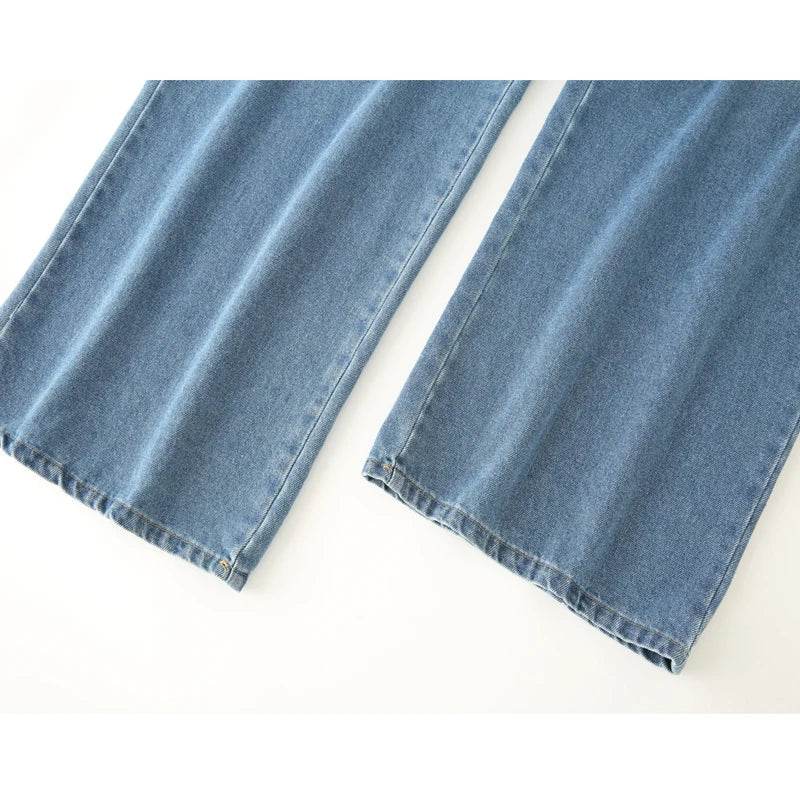 MUJER 2025 Women's Jeans Blue Baggy Jeans for Women High Waist Mom Jeans Woman Wide Leg Denim Pants Woman Jeans Summer Trousers - AIAZ