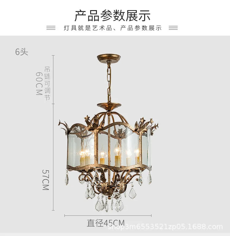 American Restaurant Chandelier Vintage   French Candle Bedroom Crystal Lighting Including light bulbs