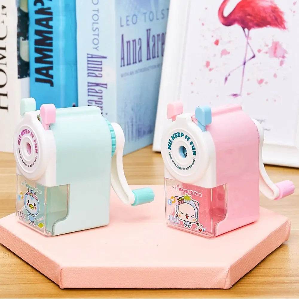 School Supplies Cartoon Animal Gift Pencil Sharpener Anti Sticking Lead Automatically Enters Lead Hand-cranked Mechanical Tool - AIAZ