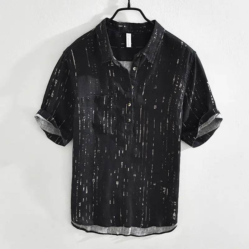 Summer Men Clothing 2025 New Fashion Casual Versatile Shirt Short-sleeved Top Loose Printed Thin - AIAZ