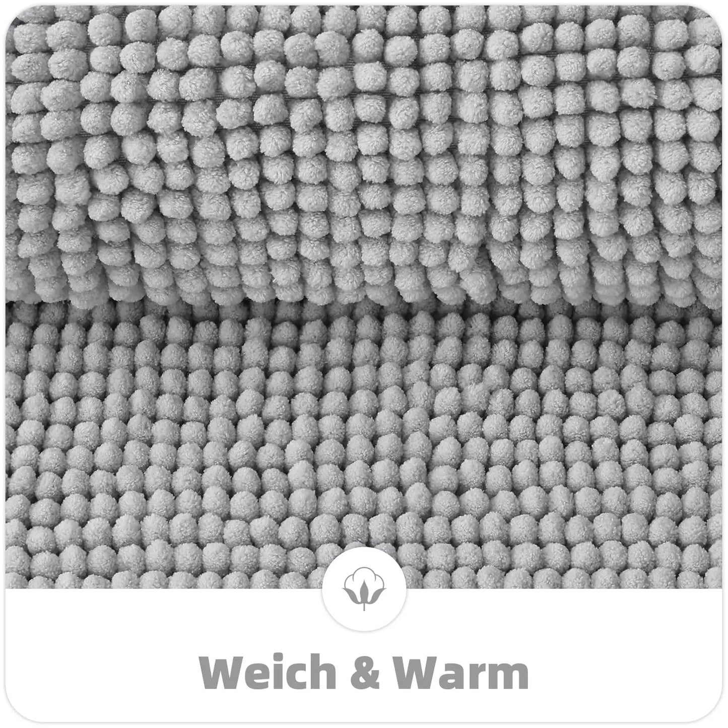 Kitinjoy Luxury Chenille Bath Mat Soft Non-slip Bathroom Shower Rug Extra Absorbent Mat Washable Quick Drying Foot Floor Carpets