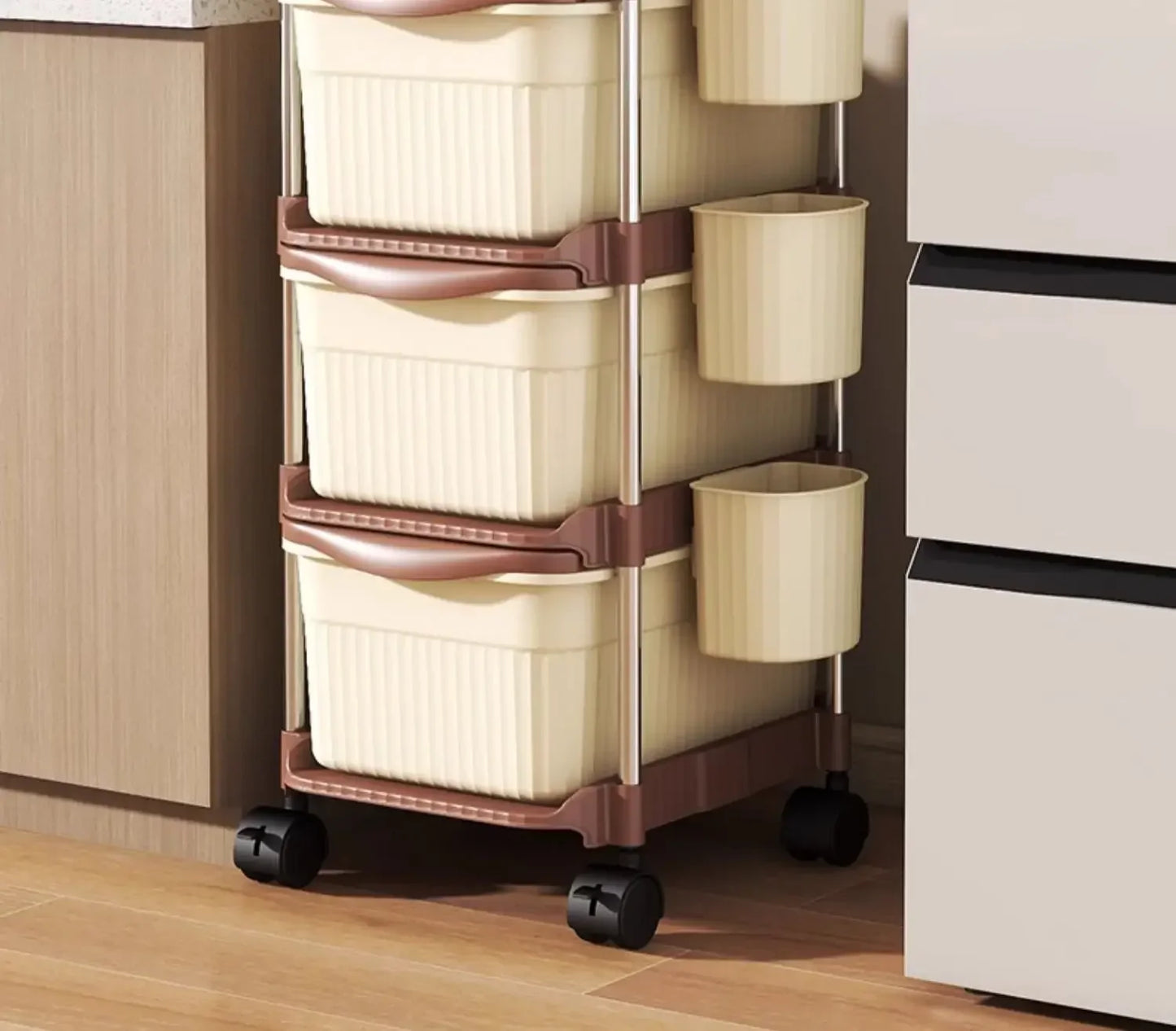 Small Cart Storage Rack, Snack Storage Rack, Multi-layer Storage Cabinet, Drawer Style Movable Baby Product Storages Rack