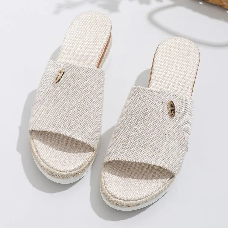 Wedge Heel Slippers Women Summer Shoes Women's Sandals Casual Indoor Outdoor Slipper Sandals for Beach Zapatos Mujer Slippers