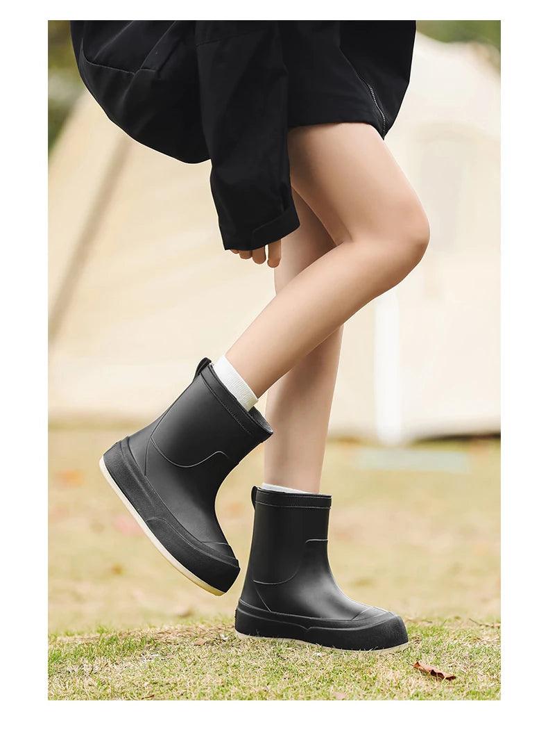 Cute Parent-Child Rain Boots Women's Anti-Slip Waterproof oes Four Seasons Universal Slip-Resistant Rubber Boots