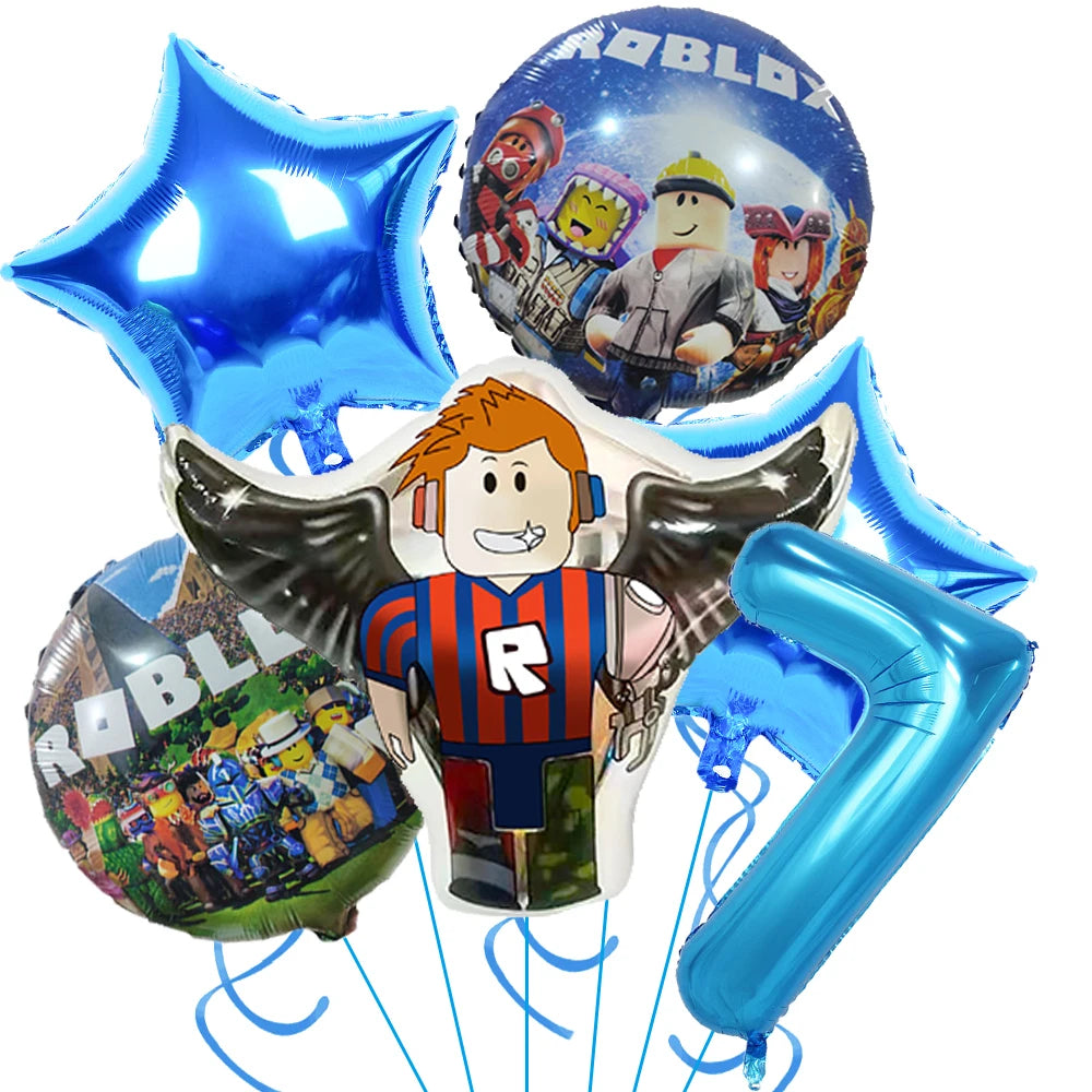 Hot Roblox Birthday Party Decor Game Balloons Disposable Tableware Backdrop For Kids Boy Party Supplies Baby Shower Toy Gifts - AIAZ