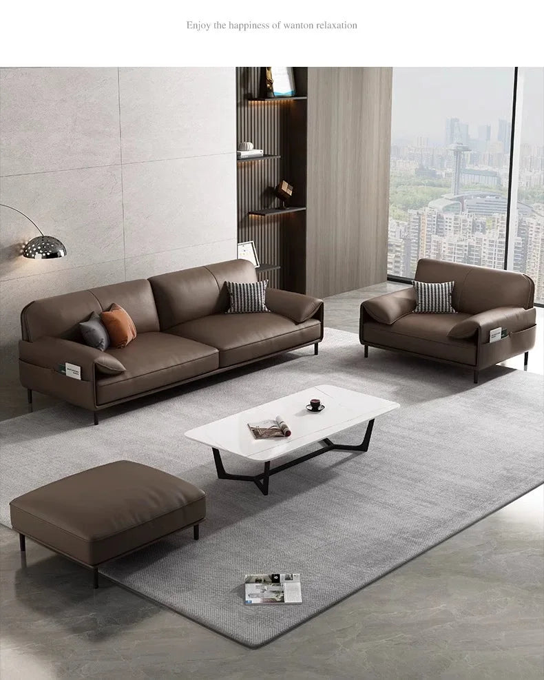 Comfortable Adult Sofa Simple Modern Leather Italian Light Luxury Sofas Business Reception Designer Sillon Cama Home Furniture