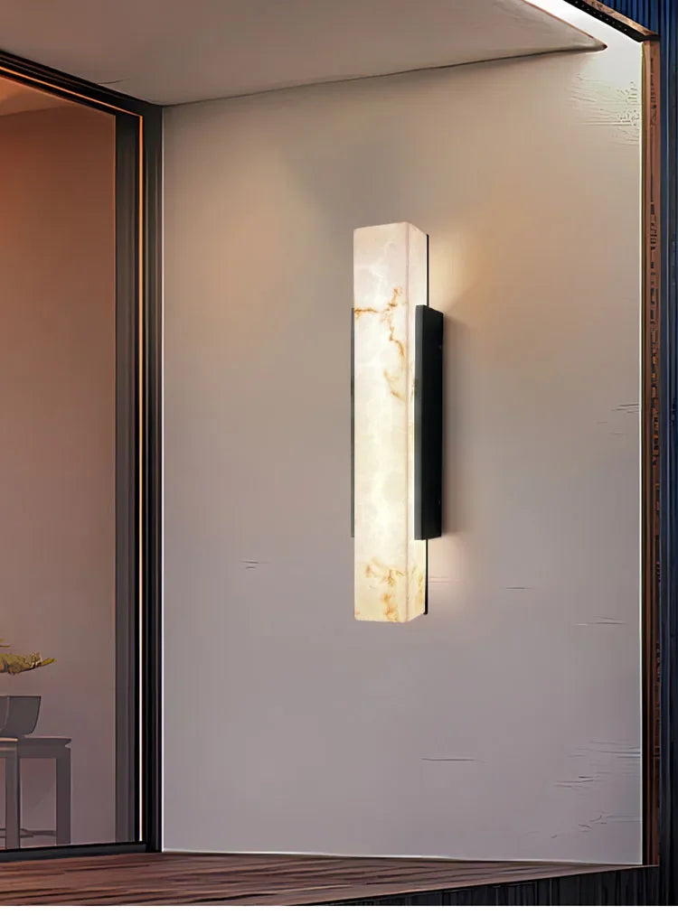 Modern Minimalist Outdoor Waterproof IP65 Lmitated Marble LED Wall Light AC85~265V Stainless Steel Porch Lamp For Street Adorn