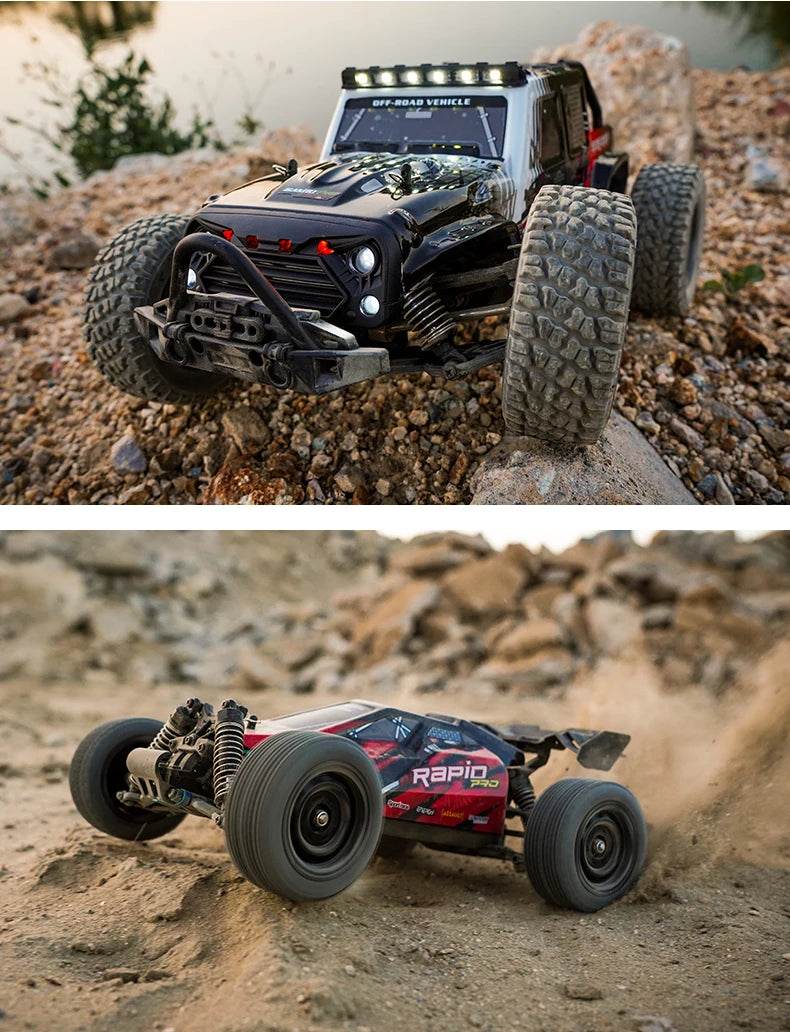 16103PRO 2.4GHz 70KM/H Professional RC Car: Brushless Motor, 1:16 Scale 4WD High-Speed Off-road Climbing Vehicle Wtith LED Light - AIAZ