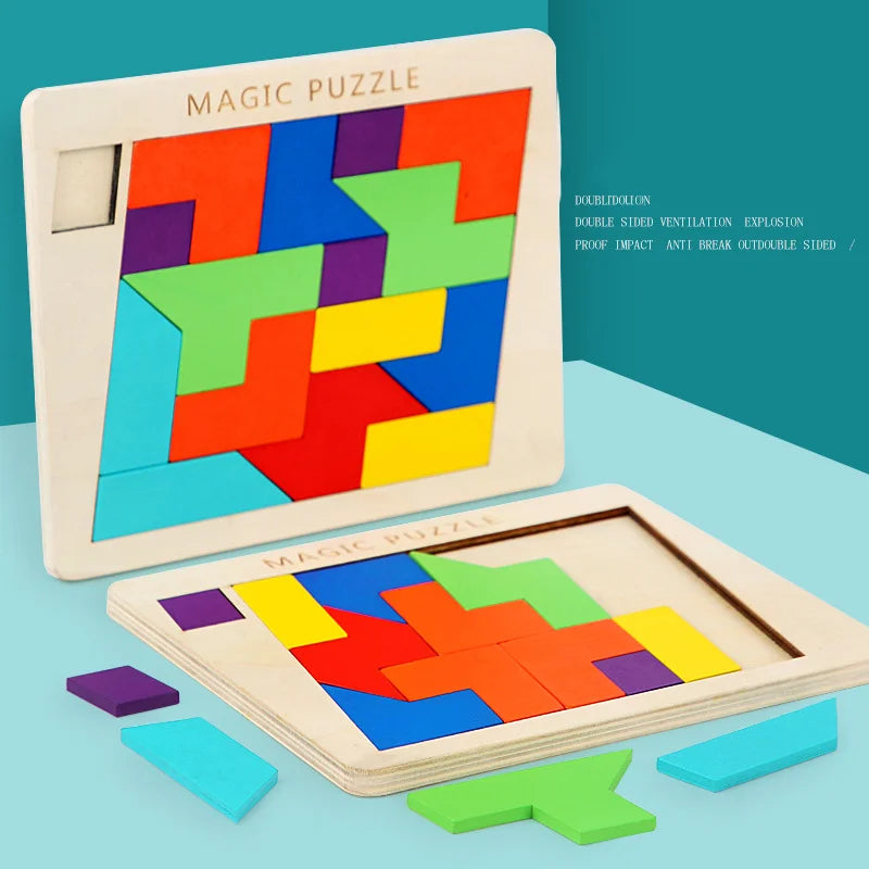 27 Style Block Puzzle Jigsaw Puzzle Board Classical Puzzle Children's Toys Hexagonal Alien Chess Tangram Puzzle Toys
