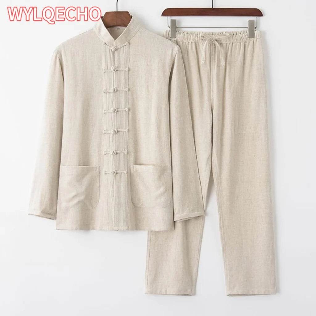 Hanfu Men Chinese Clothes for Men News Year Top Pant Hanfu Kung Fu Clothing Blouse Party Male Tang Suit Plus Size M-XXXXXL - AIAZ