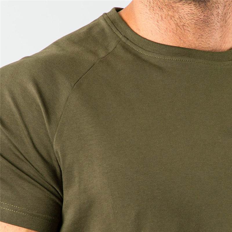 New Fashion Plain Tops Tees Fitness Mens T Shirt Short Sleeve Muscle Joggers Bodybuilding Tshirt Male Gym Clothes Slim Fit Shirt - AIAZ