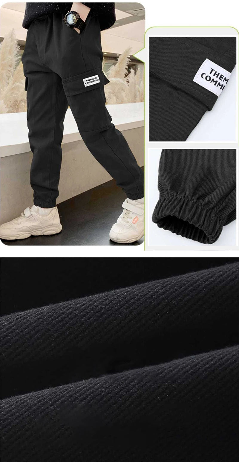 Boys Cargo Pants Spring Autumn Thick Boys Trousers Casual Kids Sport Pants Teenage Children Clothes For 5-12 Years
