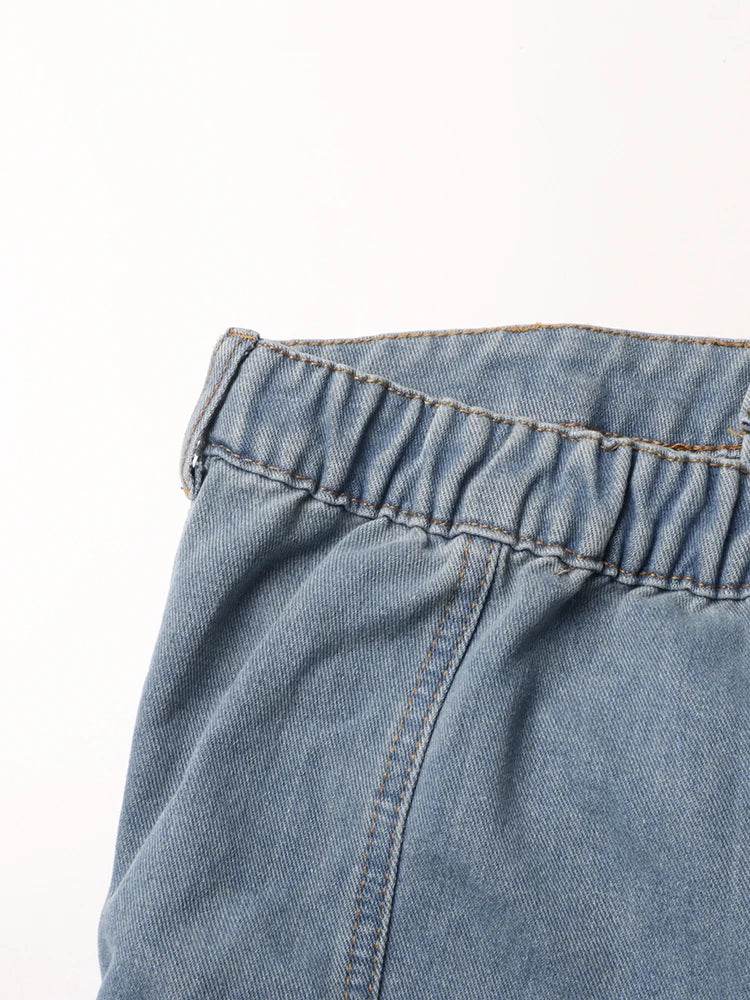 TWOTWINSTYLE Patchwork Pockets Streetwear Jumpsuits For Women Strapless Sleeveless Cold Shoulder High Waist Sexy Jumpsuit Female - AIAZ