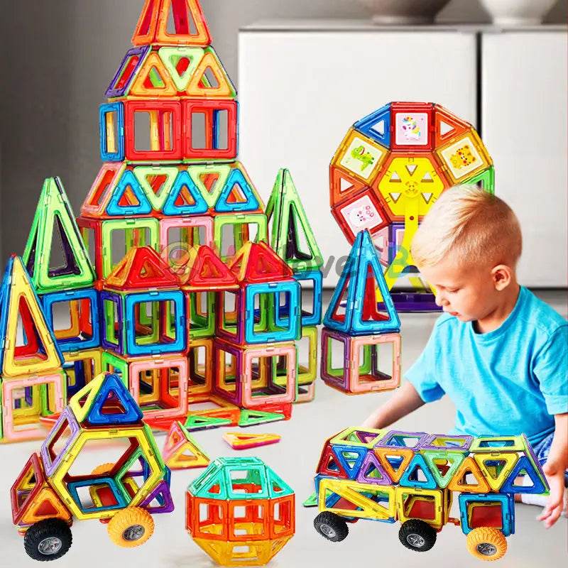 Magnets Toys for Kids Big Size Plus Magnetic Blocks for Children Designer Constructor Set Toys for Boys Building Blocks - AIAZ