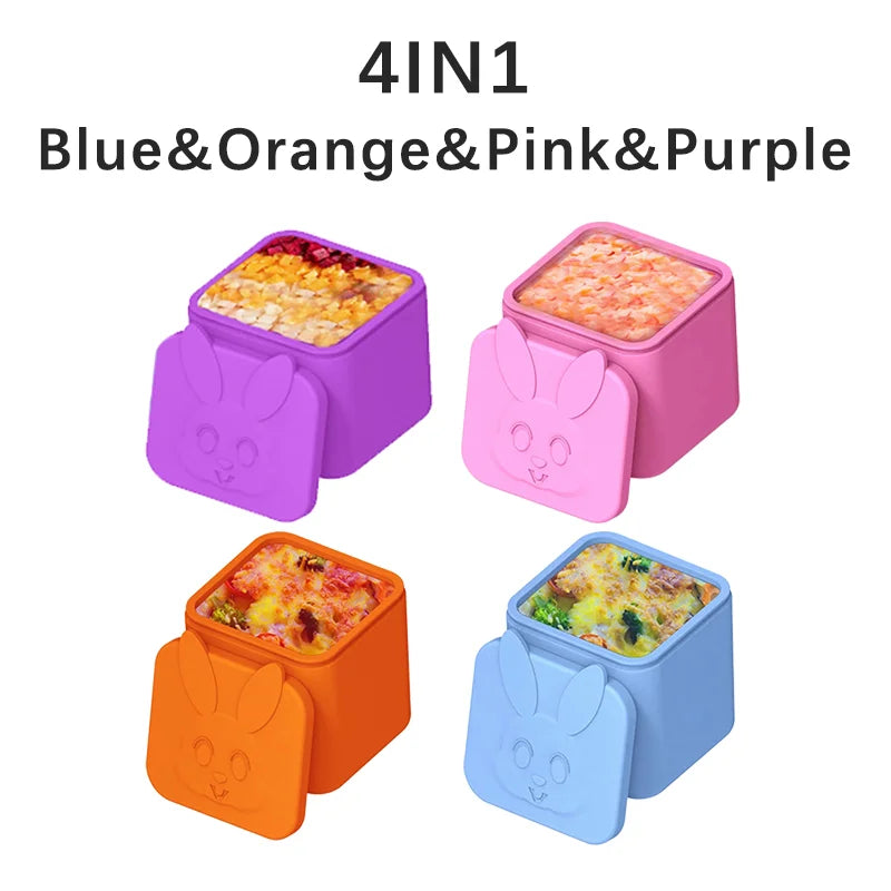 Non-stick Silicone Lunch Box For Kids Sauce container With Lid Small Lunch Box Accessories Dip Container Food storage container