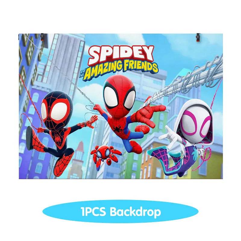 Spidey And His Amazing Friends Birthday Decoration Party Supplies Paper Cups Plates Napkins Tableware Tablecloth Kids Balloons - AIAZ