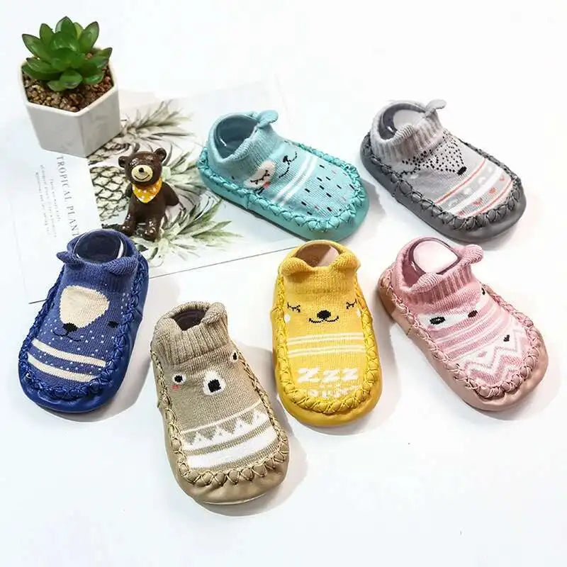 1 Pair Fashion Cute Baby Socks With Rubber Soles Infant Spring Autumn Winter Children Floor Socks Shoes Anti Slip Soft Sole Sock
