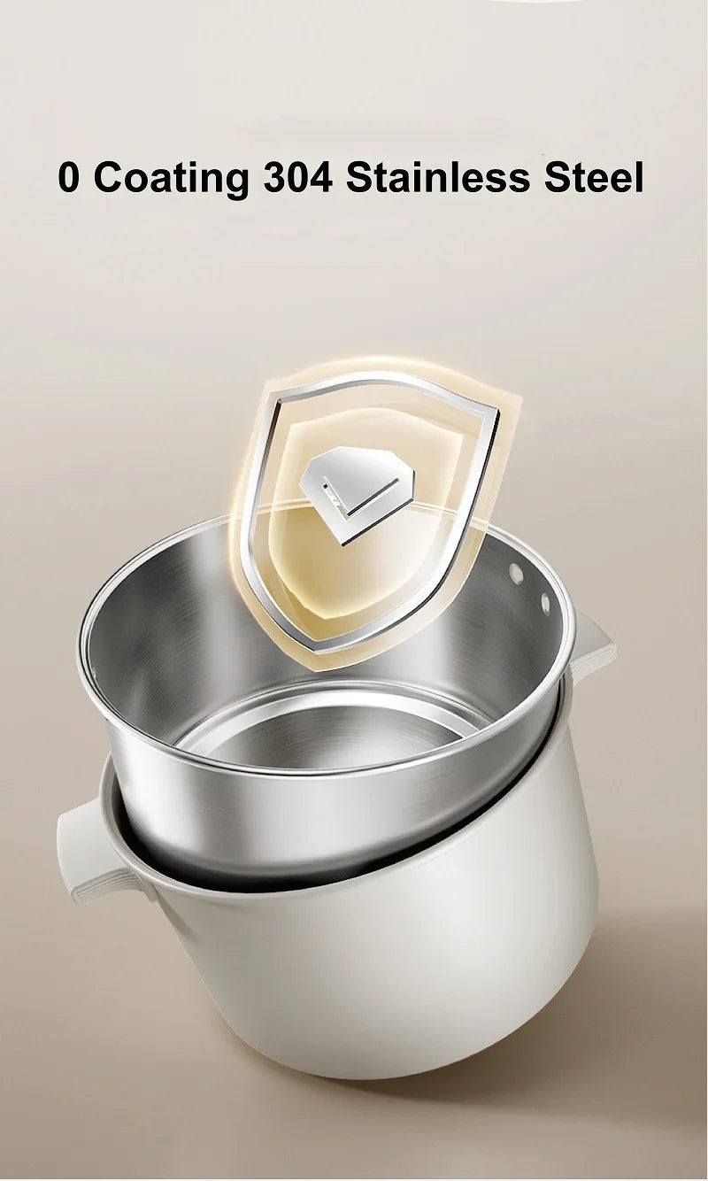 110V 220V Electric Cooking Pot 2L Folding Hotpot Multicooker Fried Pan Rice Cooker Dual Voltage Electric Skillet For Travel