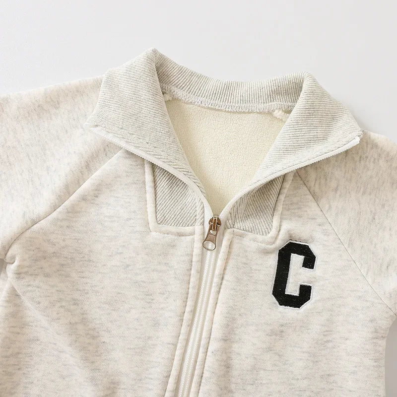 2024 Autumn Winter Baby Rompers Thick Lining Boys Jumpsuits Fur Lining Toddler Clothes Boys Outfit