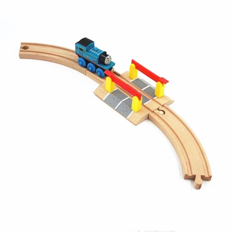 DIY Children Wooden Train Rail Track Accessories Toy Cross Track Railway Toys Compatible All Track for Kids Boys & Girls Gifts - AIAZ