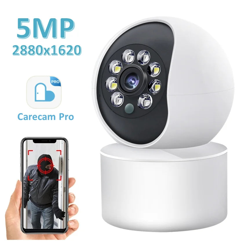 HD 5MP WiFi Camera Home AI Smart Baby Monitor Wireless 2-Way Audio Color Night Vision Home Security Surveillance IP PTZ Camera