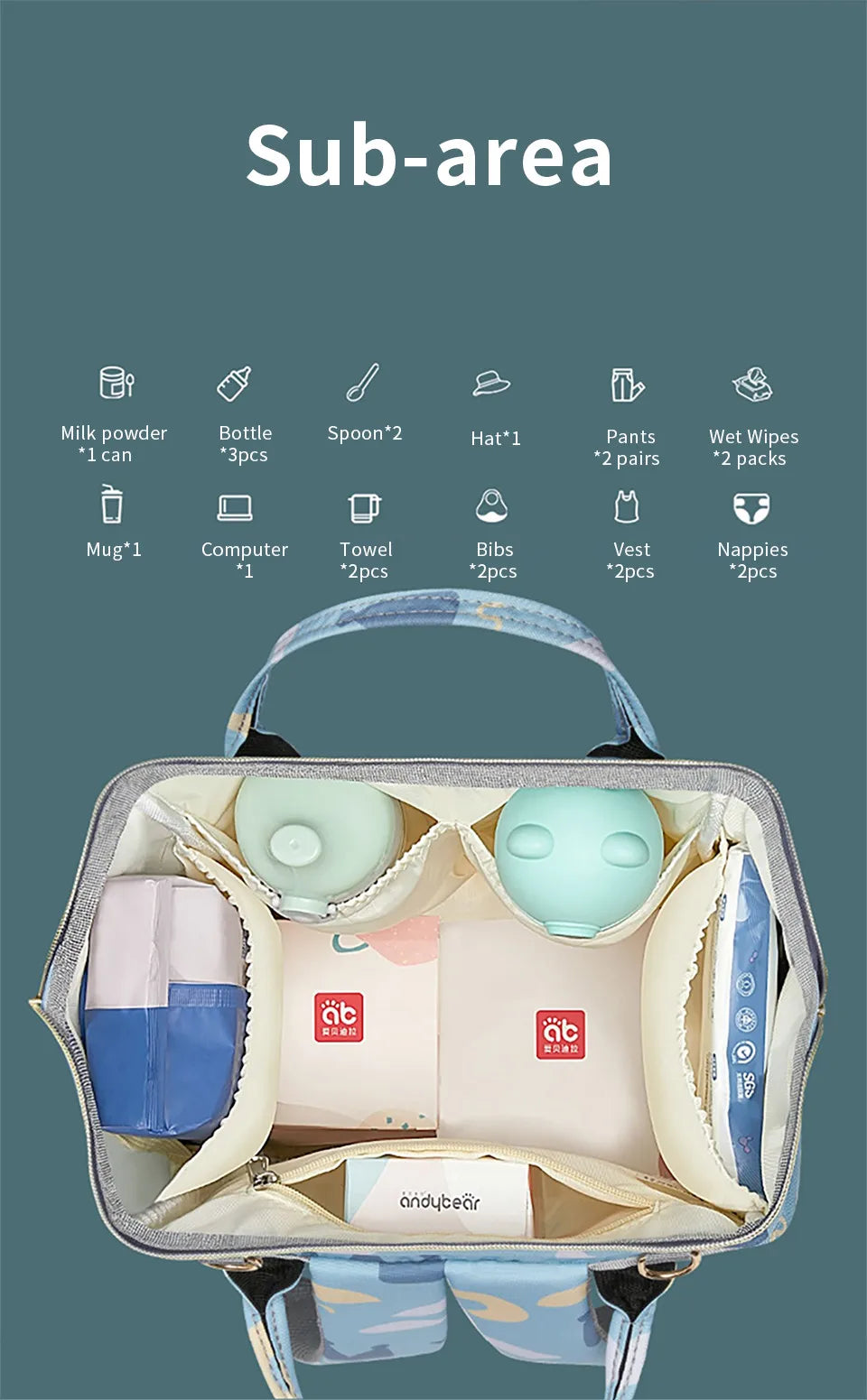 AIBEDILA Baby Diaper Bag Backpack Waterproof Mommy Travel Nappy Bag For Baby Care Maternity Stroller Bag Colorful Large Capacity